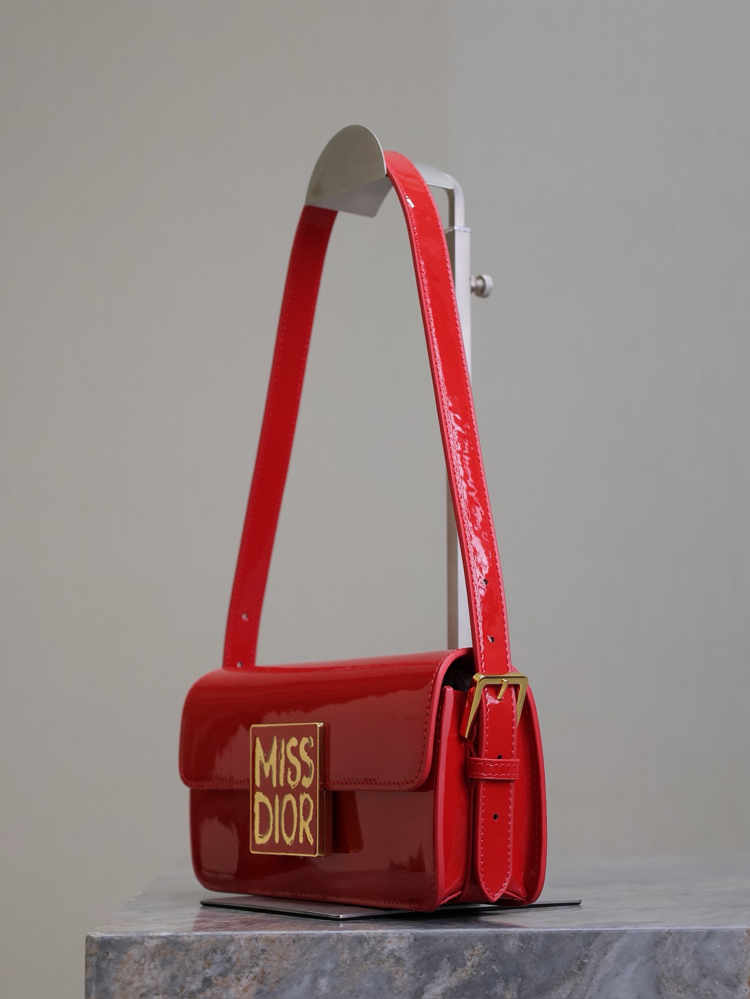 Miss Dior Flap Bag Red Patent Calfskin